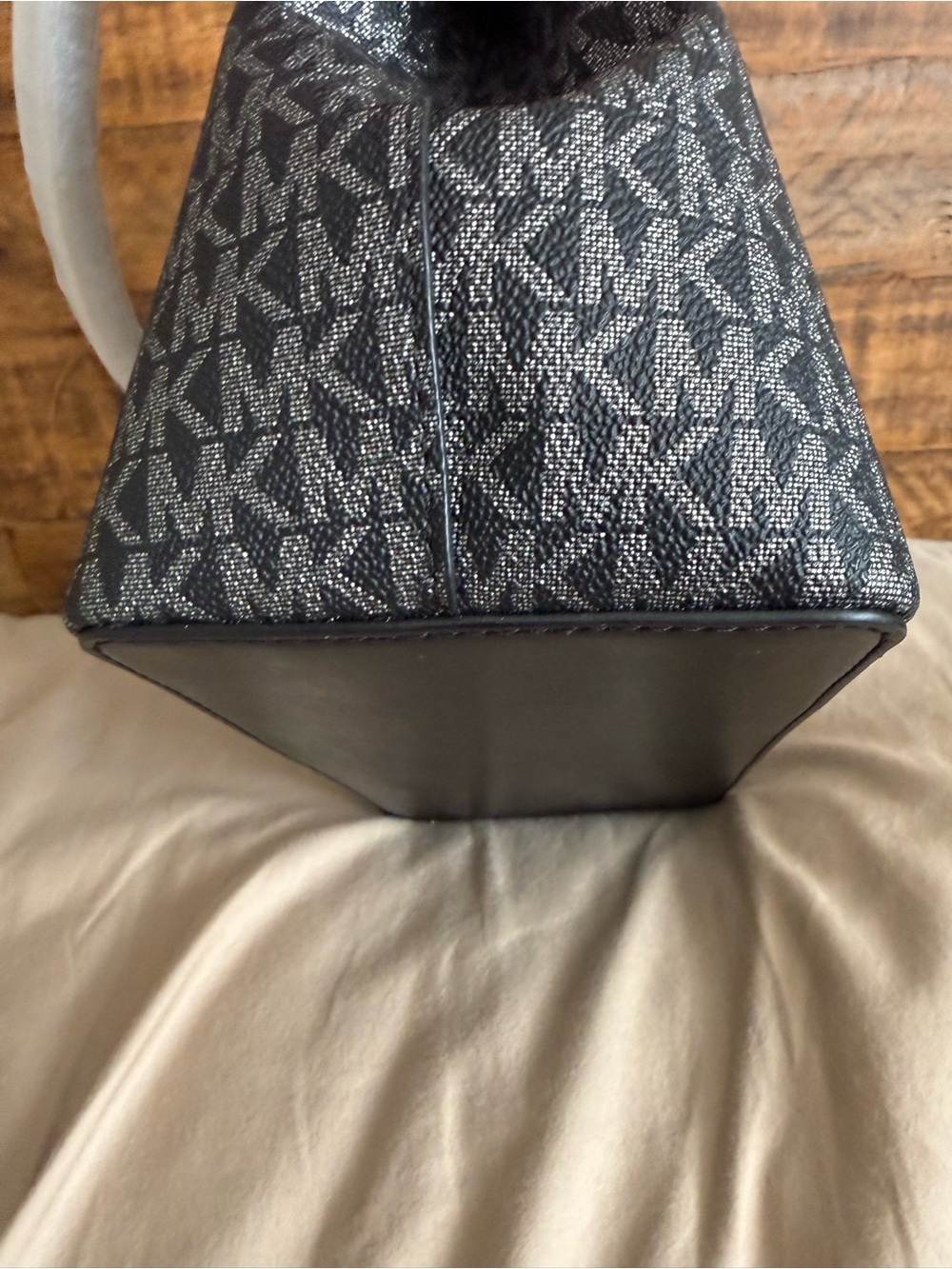Michael Kors Black and Silver Monogram Shoulder Bag - Picture 8 of 9